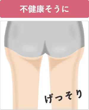 不健康そうに